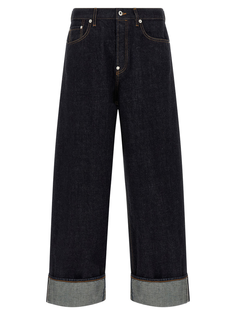 Kenzo Blue Cotton Straight-Leg Jeans