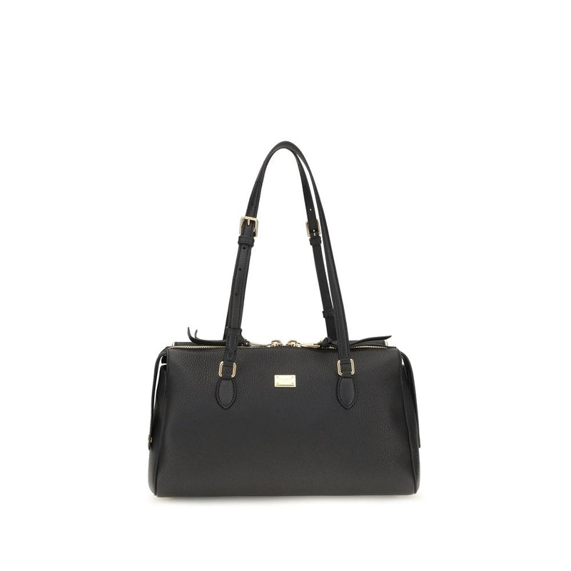 Dolce & Gabbana Black Calf Leather Bos Taurus Shoulder Bag