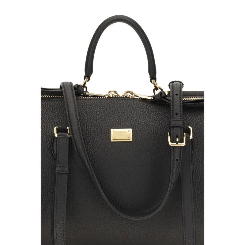 Dolce & Gabbana Black Calf Leather Bos Taurus Shoulder Bag