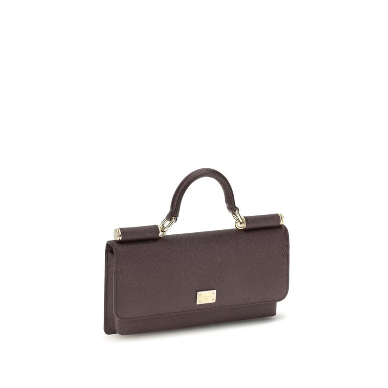 Dolce & Gabbana Brown Calf Leather Bos Taurus Shoulder Bag
