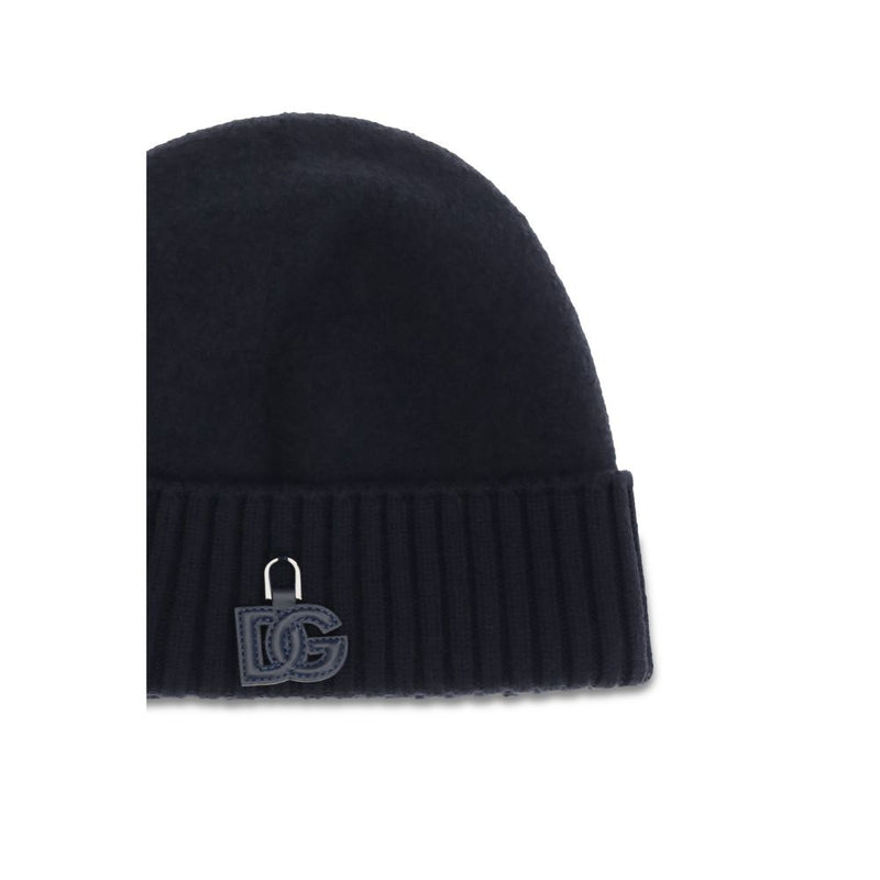 Dolce & Gabbana Black Wool Oves Aries Beanie
