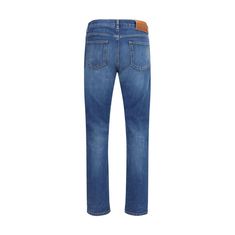 Dolce & Gabbana Blue Cotton Slim Fit Jeans