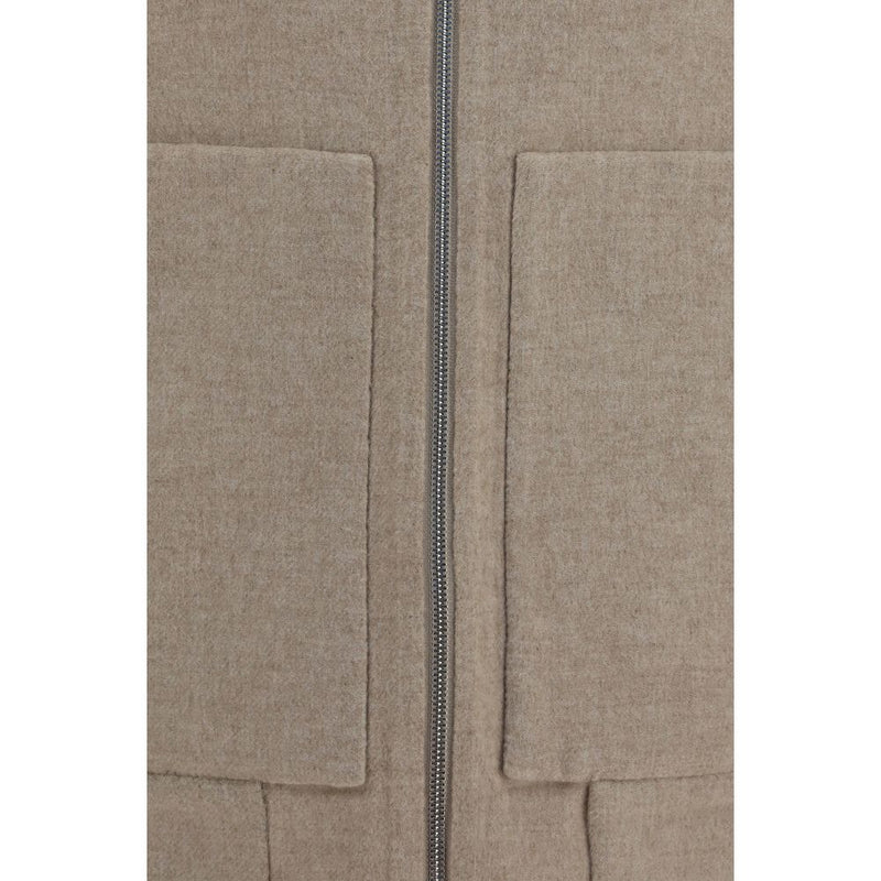 Brunello Cucinelli Beige Cashmere Full-Length Jacket