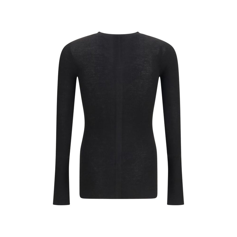 Rick Owens Black Wool Oves Aries Sweatshirt