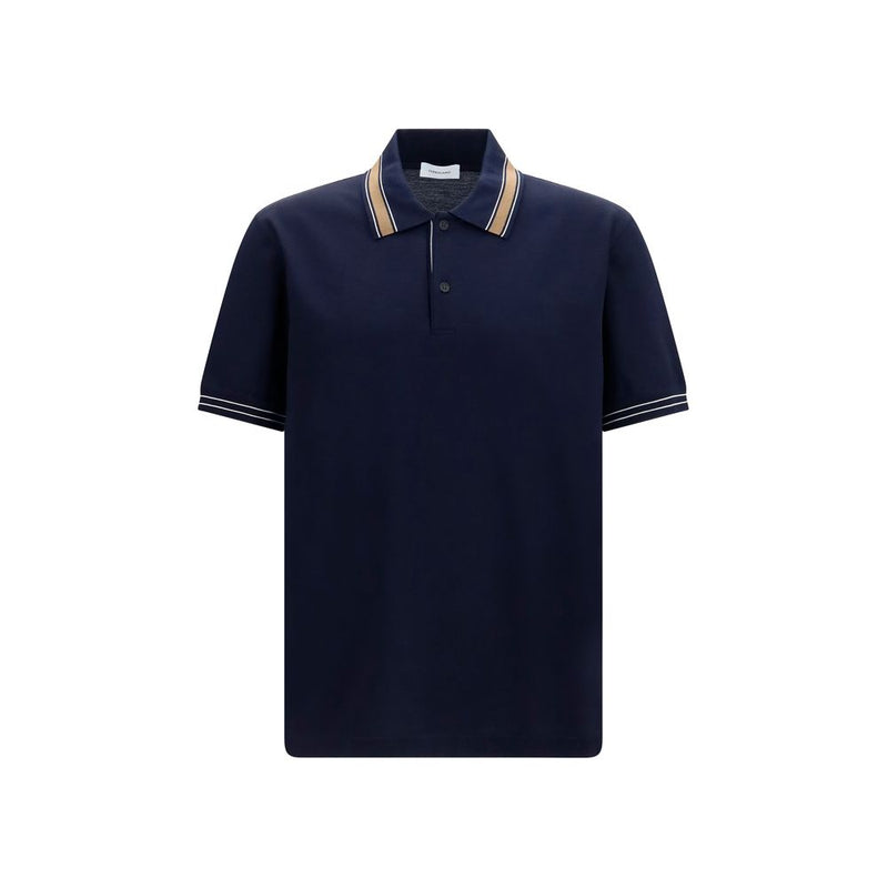 Ferragamo Blue Cotton Polo Shirt