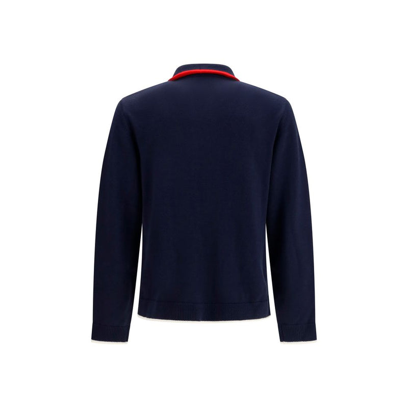 Casablanca Blue Wool Oves Aries Full-Length Jacket