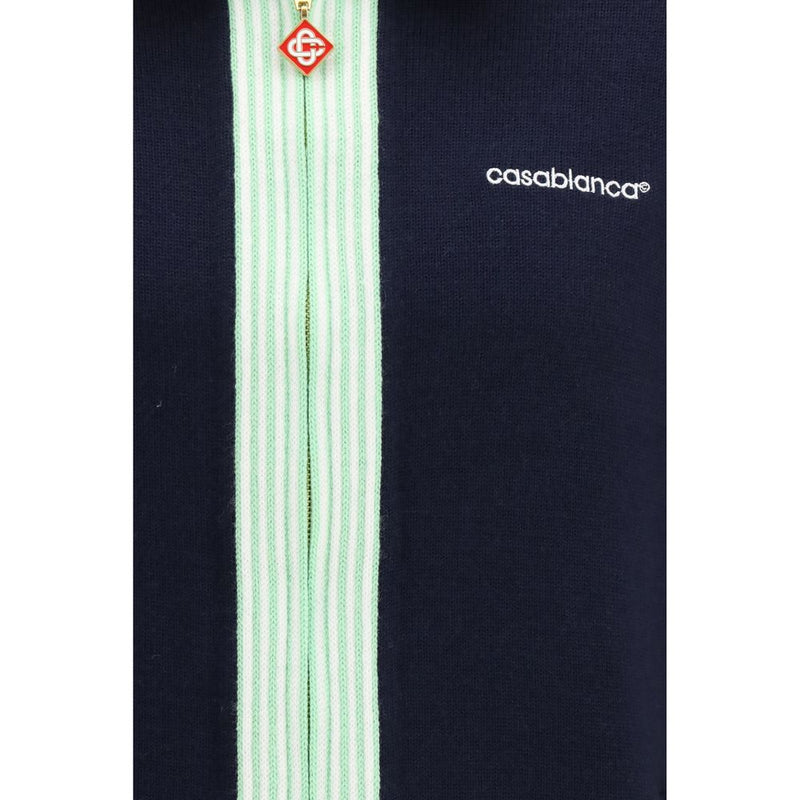 Casablanca Blue Wool Oves Aries Full-Length Jacket