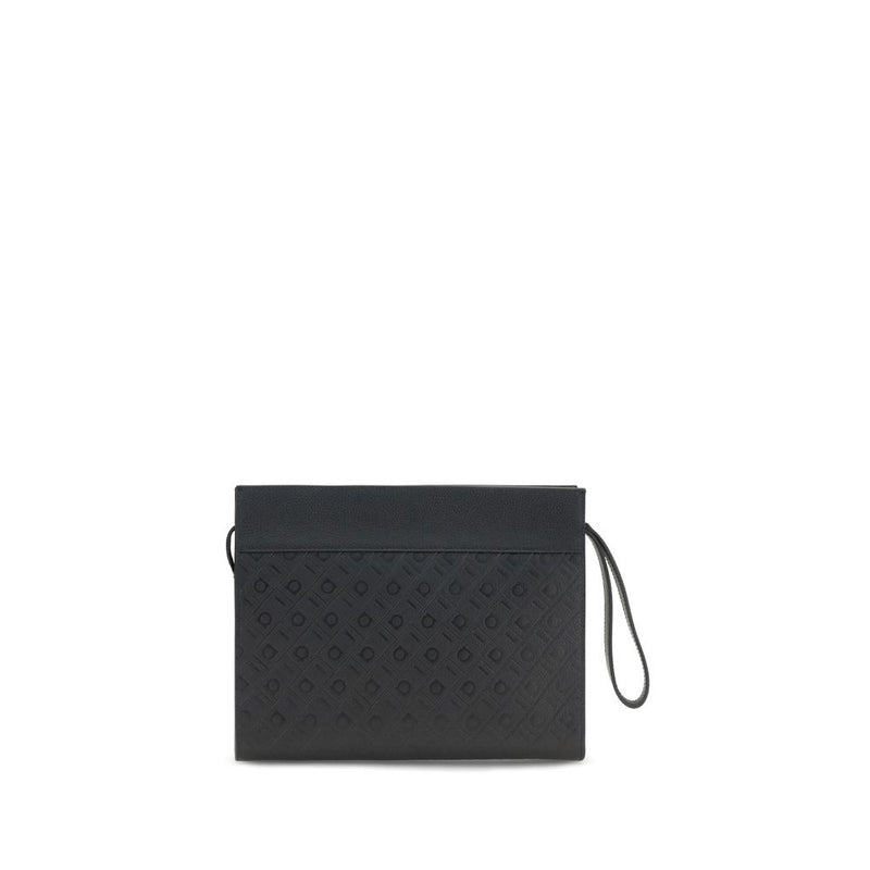 Ferragamo Black Calf Leather Bos Taurus Handbag