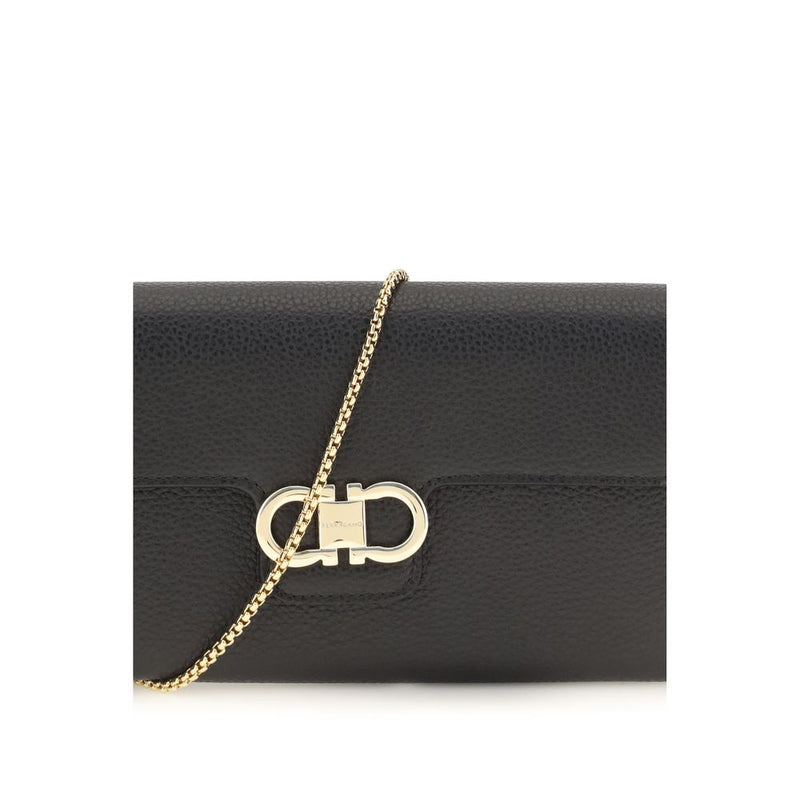 Ferragamo Black Calf Leather Bos Taurus Wallet