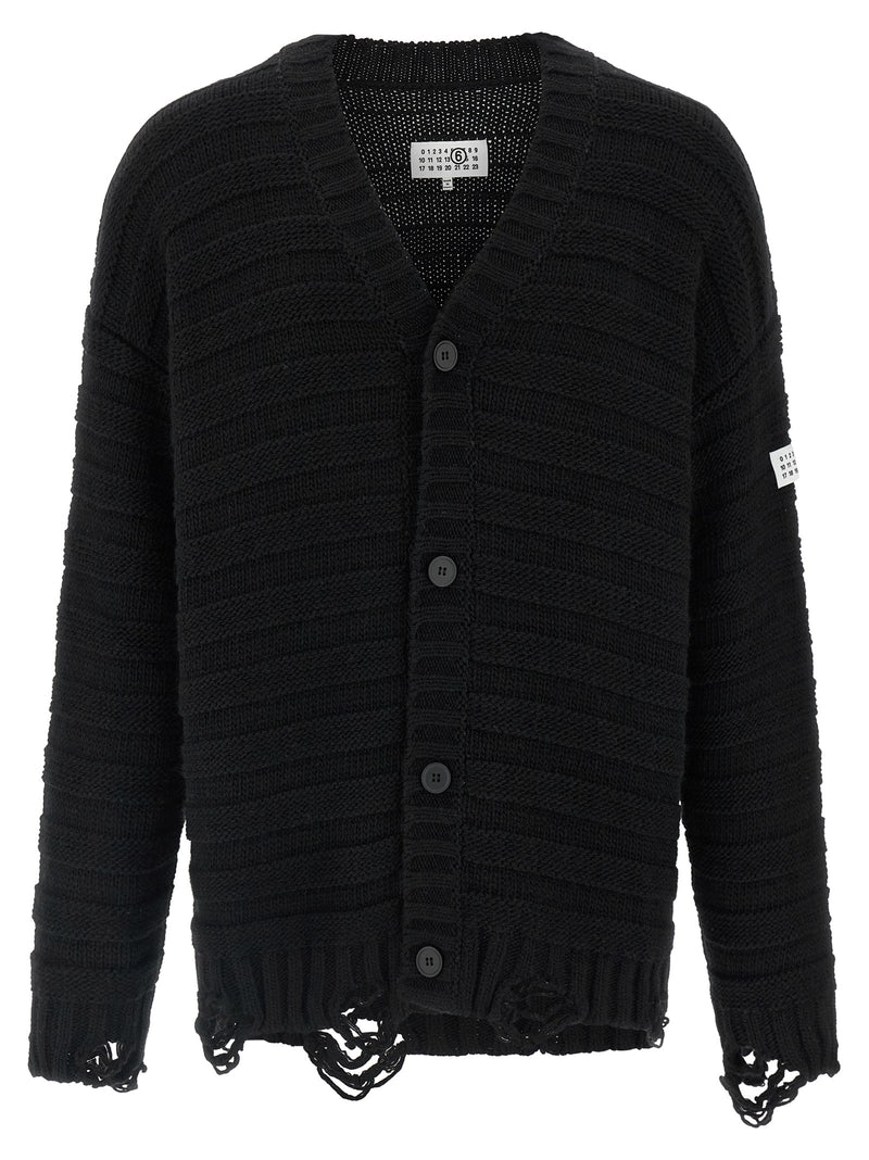 MM6 Maison Margiela Black Virgin Wool Cardigan