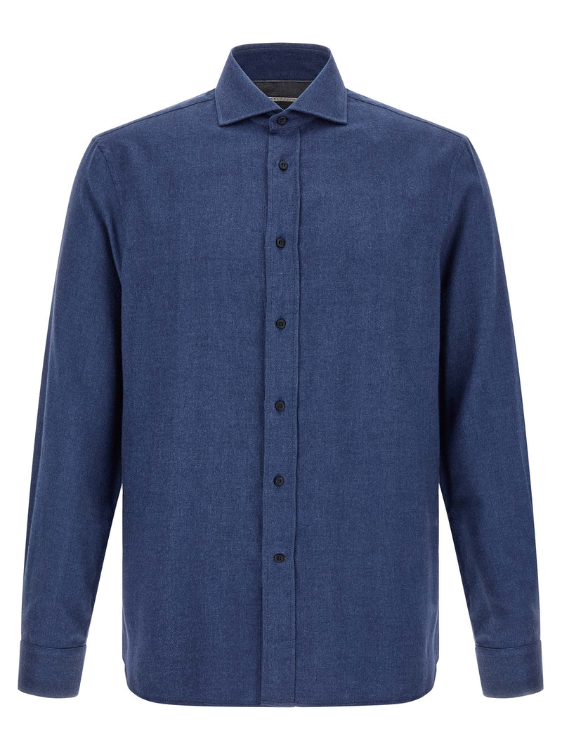 Brunello Cucinelli Blue Cotton Blouse