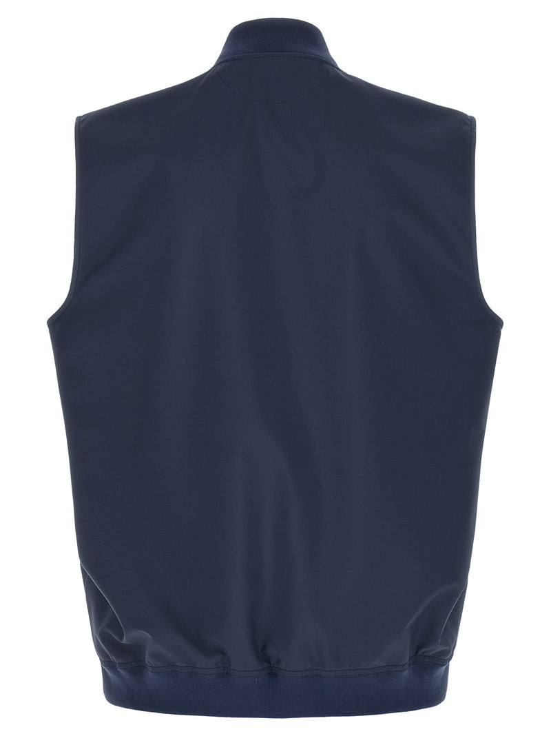 Brunello Cucinelli Blue Polyester Sleeveless Jacket