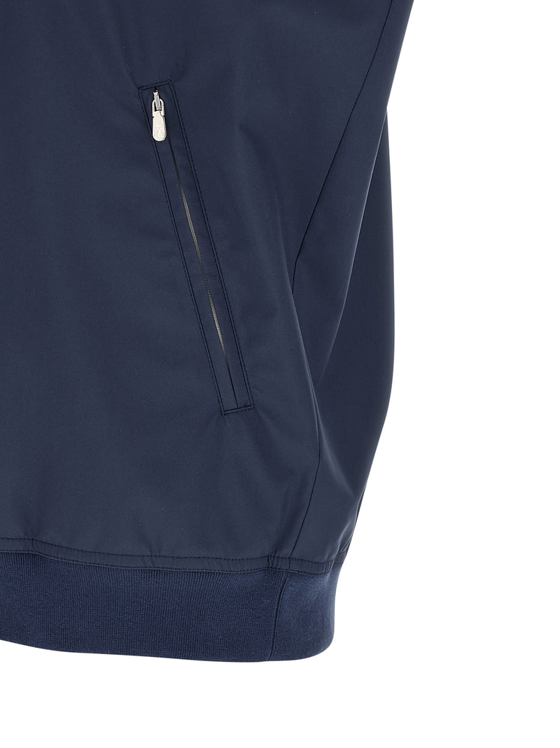 Brunello Cucinelli Blue Polyester Sleeveless Jacket