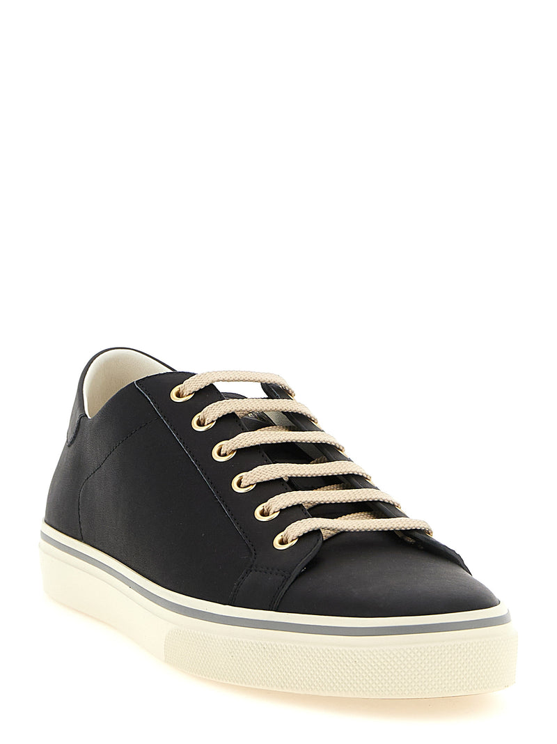 Brunello Cucinelli Black Calfskin Low Top Sneakers