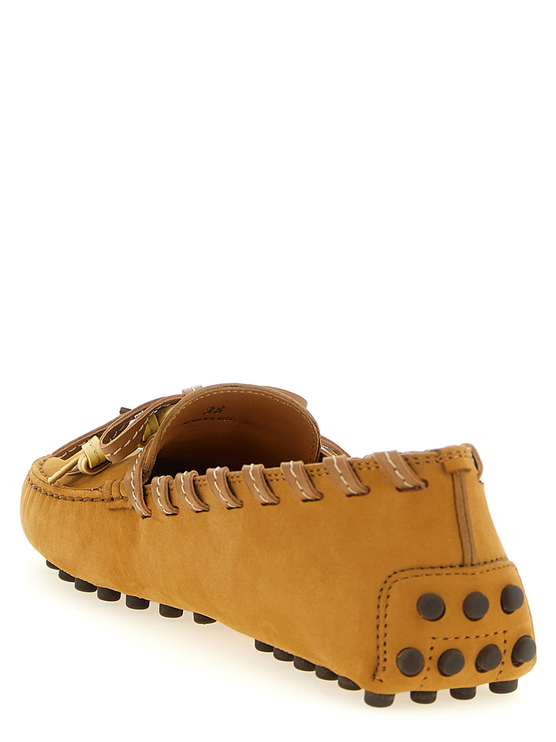 Tod's Beige Calfskin Slip-On Loafers