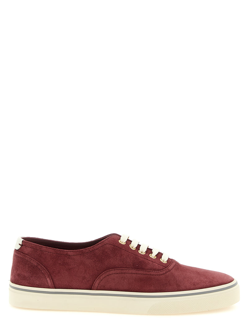 Brunello Cucinelli Bordeaux Calfskin Low Top Sneakers