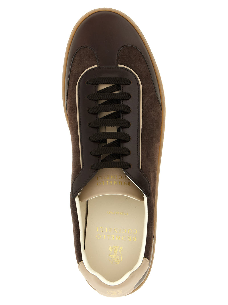 Brunello Cucinelli Brown Calfskin Low Top Sneakers