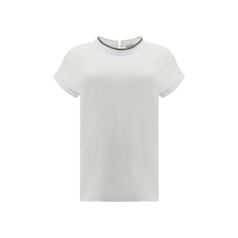 Brunello Cucinelli White Elastane T-Shirt