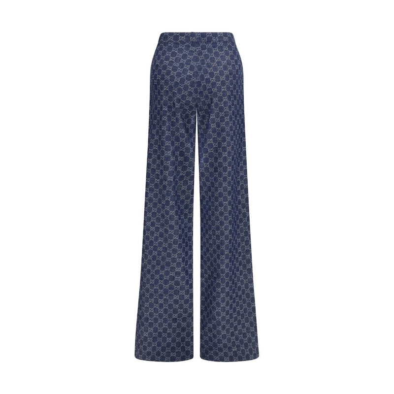 Gucci Blue Cotton Casual Pants