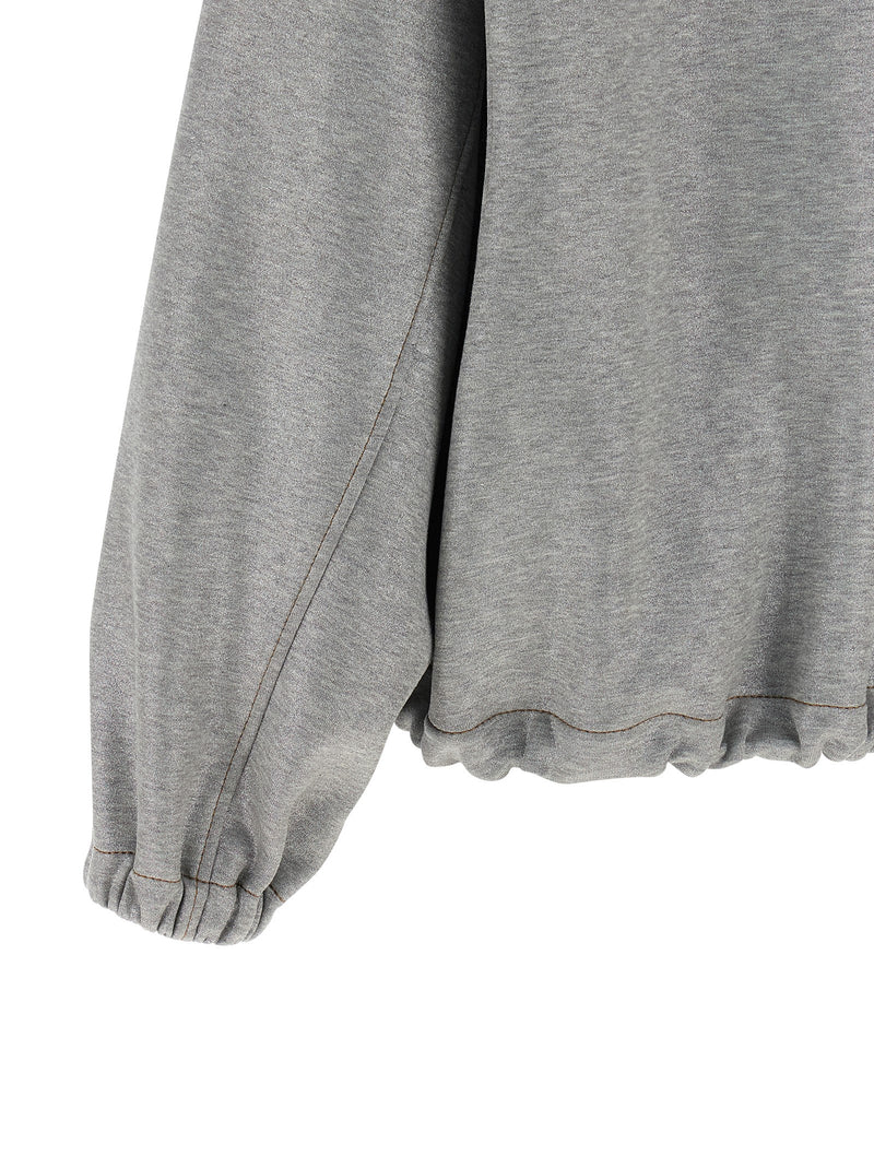 Brunello Cucinelli Silver Cotton Bomber