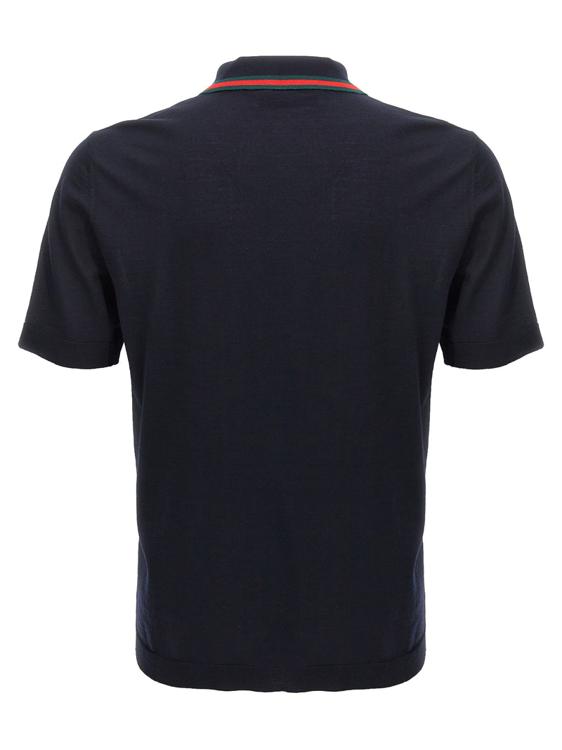 Gucci Blue Wool Polo Shirt