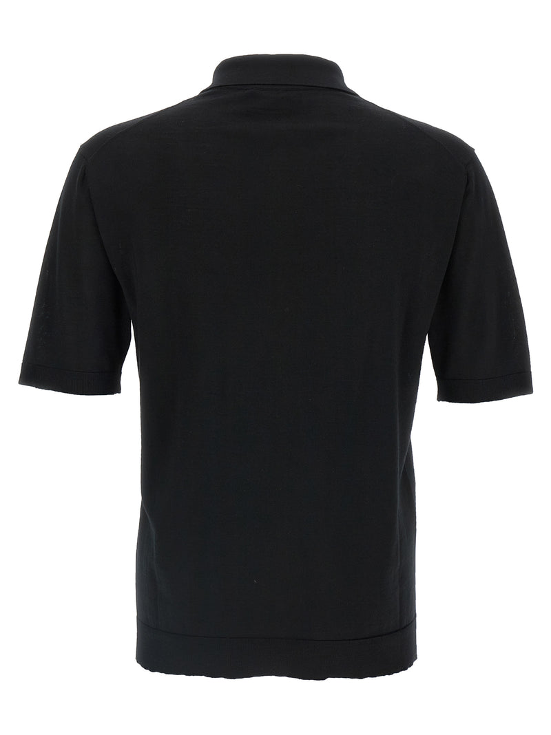 Gucci Black Wool Polo Shirt