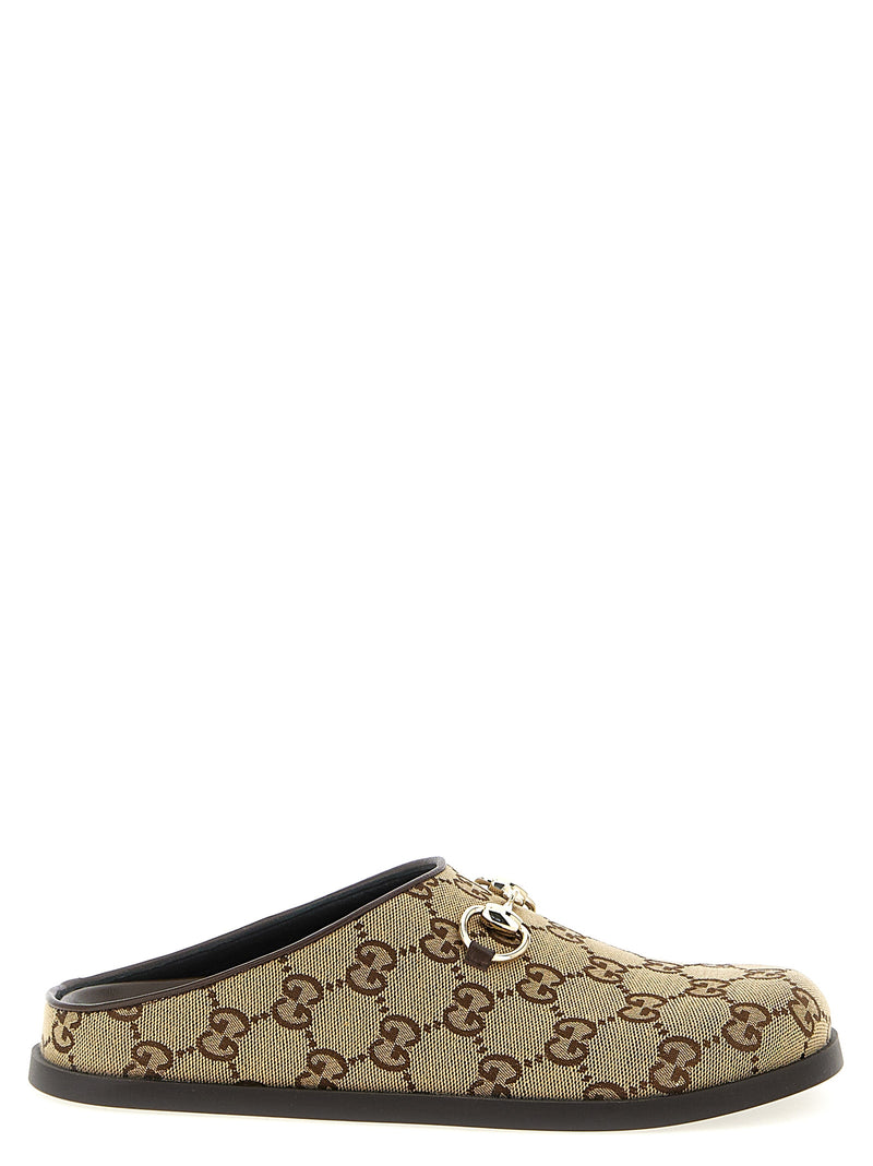 Gucci Beige Cotton Mules