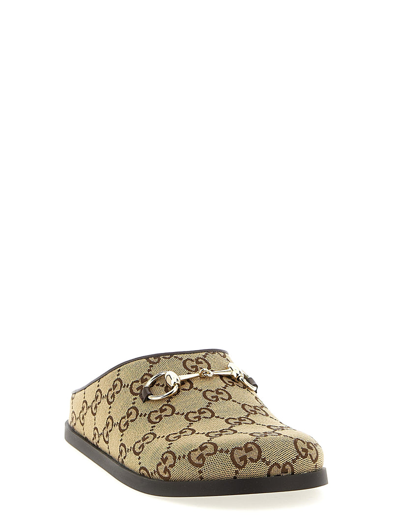 Gucci Beige Cotton Mules
