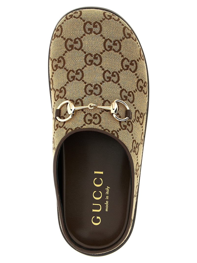 Gucci Beige Cotton Mules