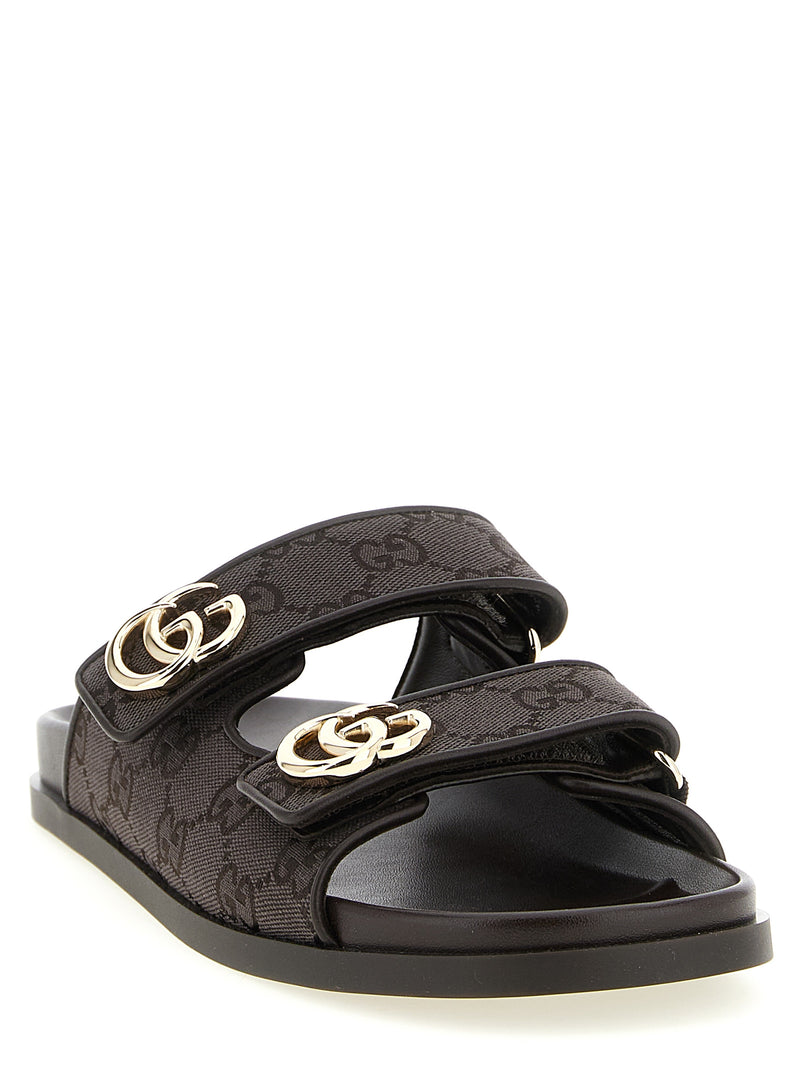 Gucci Brown Cotton Slides