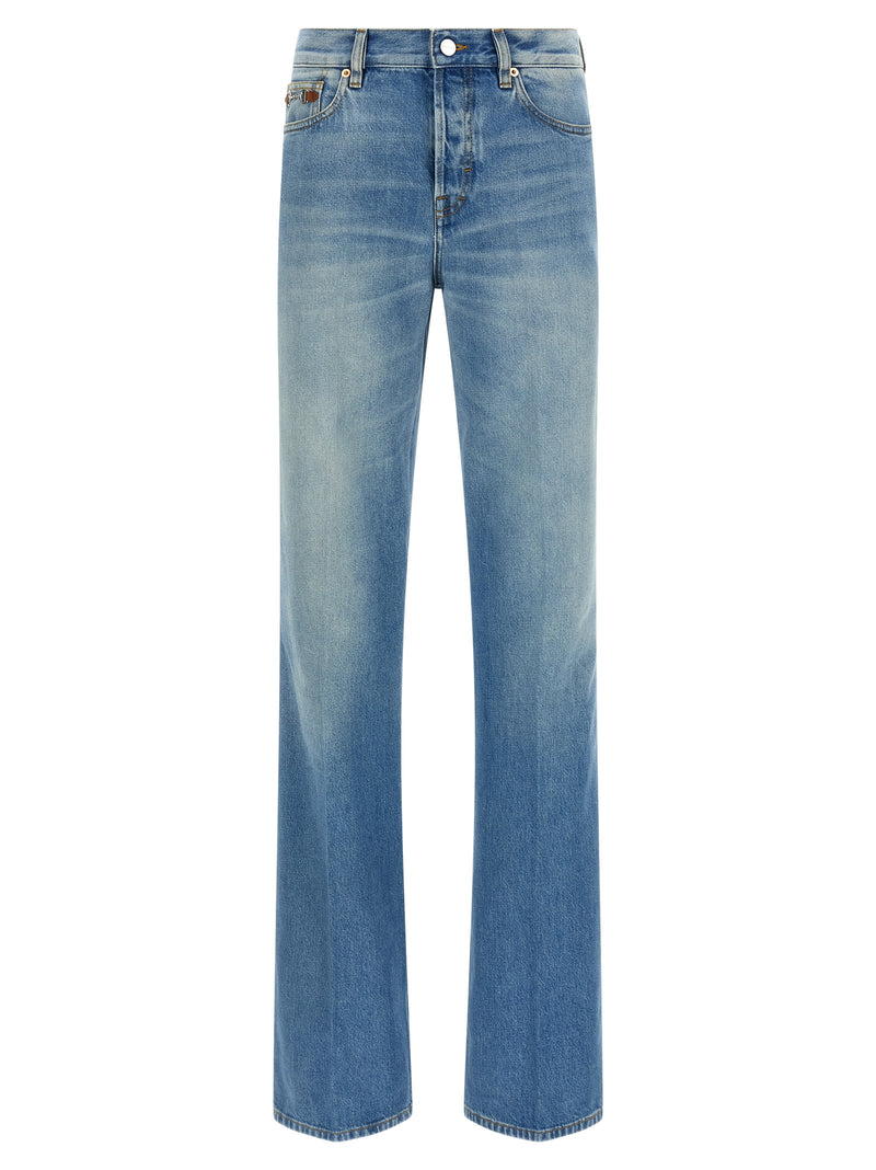 Gucci Blue Cotton Flared Jeans