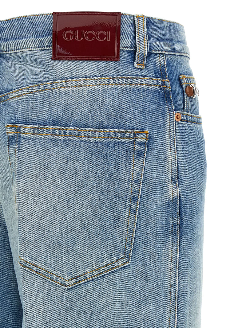 Gucci Blue Cotton Flared Jeans