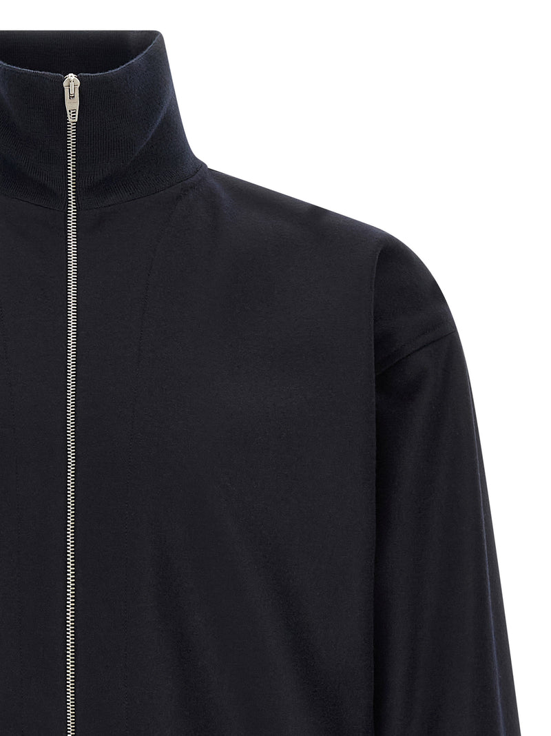 Jil Sander Blue Wool Full-Length Jacket