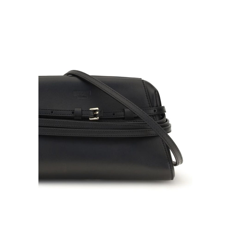 Moschino Black Goatskin Clutch Bag