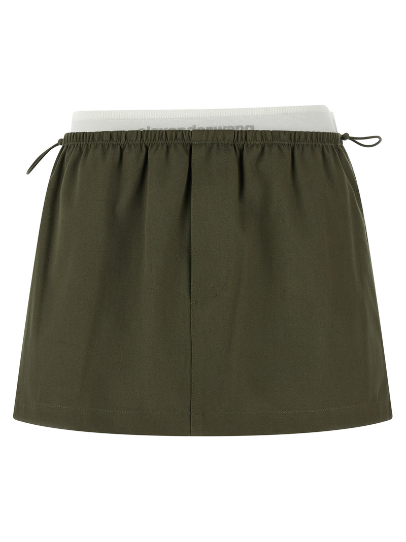 Alexander Wang Bicolor Cotton Long Skirt
