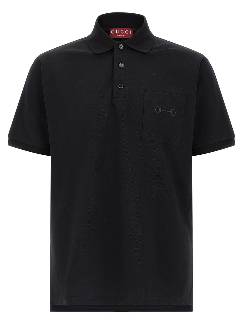 Gucci Black Cotton Polo Shirt