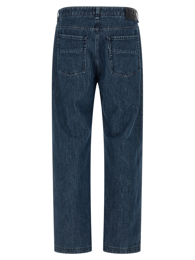 Fendi Blue Cotton Flared Jeans