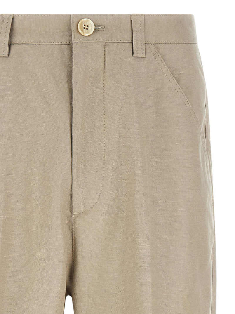 Brunello Cucinelli Brown Cotton Casual Pants