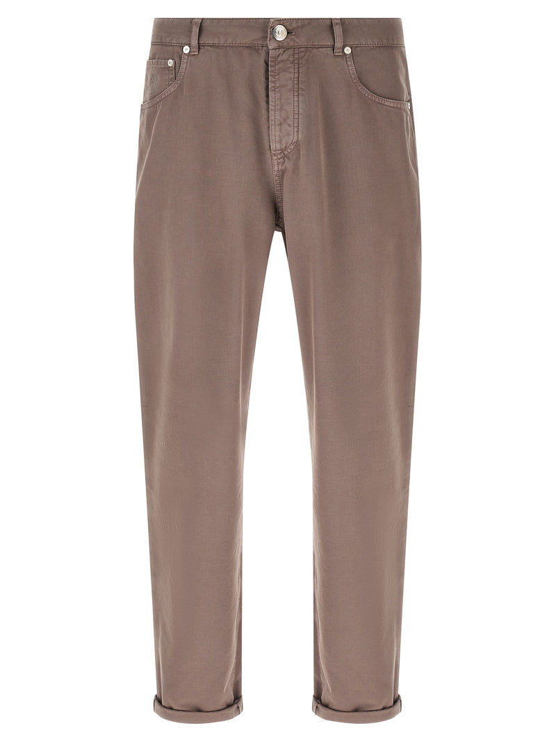 Brunello Cucinelli Brown Cotton Casual Pants