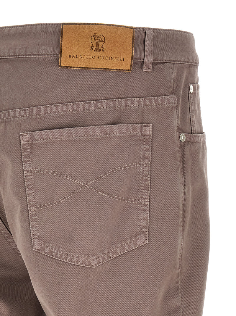 Brunello Cucinelli Brown Cotton Casual Pants
