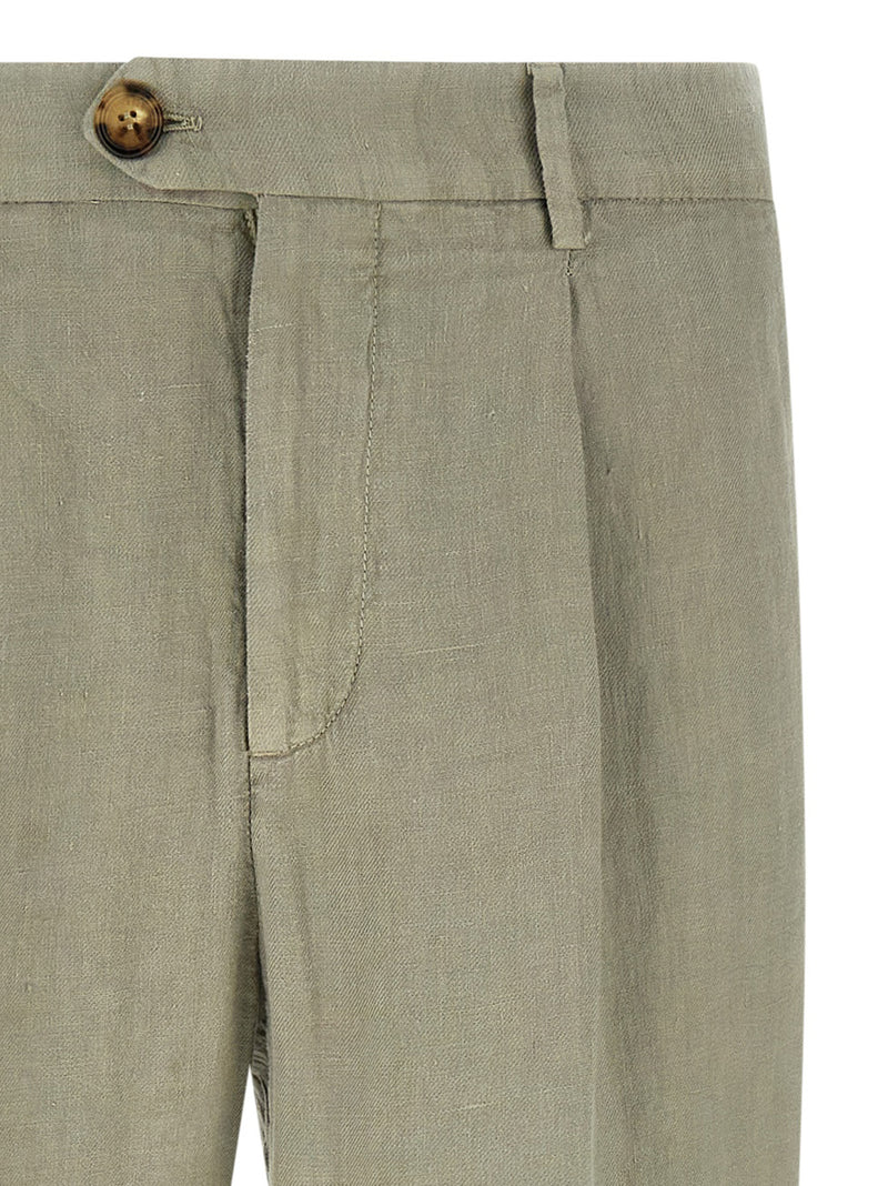 Brunello Cucinelli Bicolor Linen Casual Pants