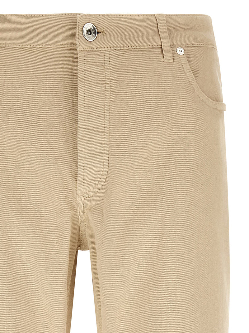 Brunello Cucinelli Beige Cotton Tapered Jeans