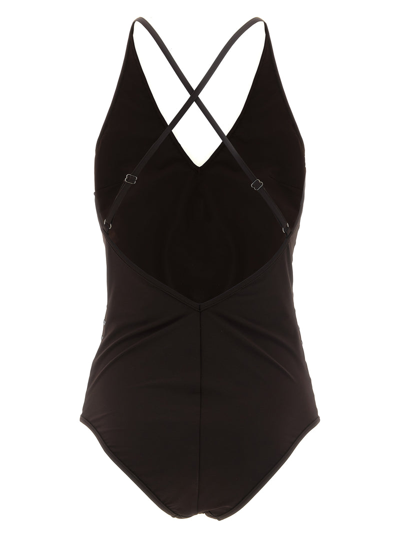 Brunello Cucinelli Brown Polyamide One-Piece Swimsuit
