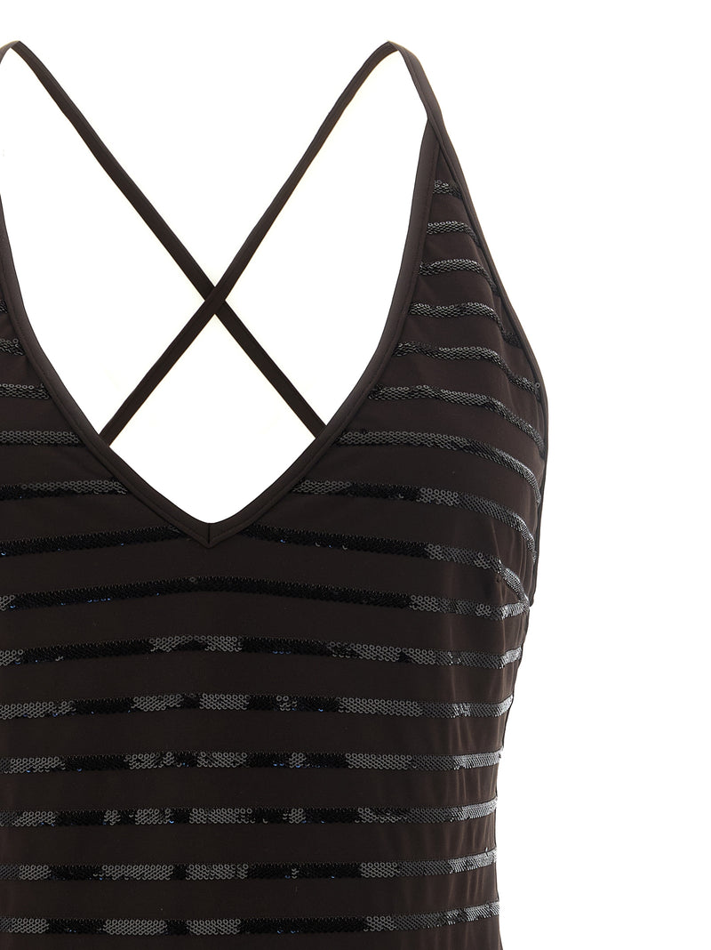 Brunello Cucinelli Brown Polyamide One-Piece Swimsuit