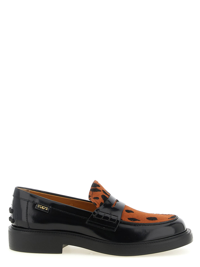 Tod's Black Calfskin Slip-On Loafers