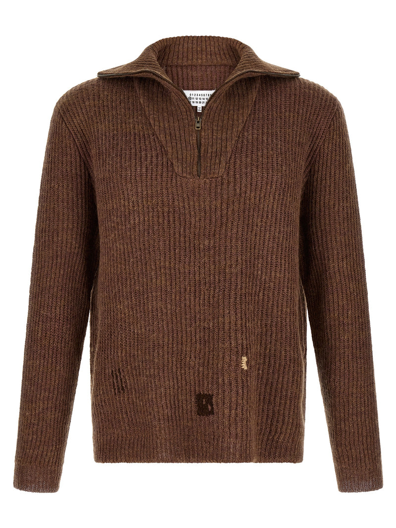 Maison Margiela Brown Linen Cardigan