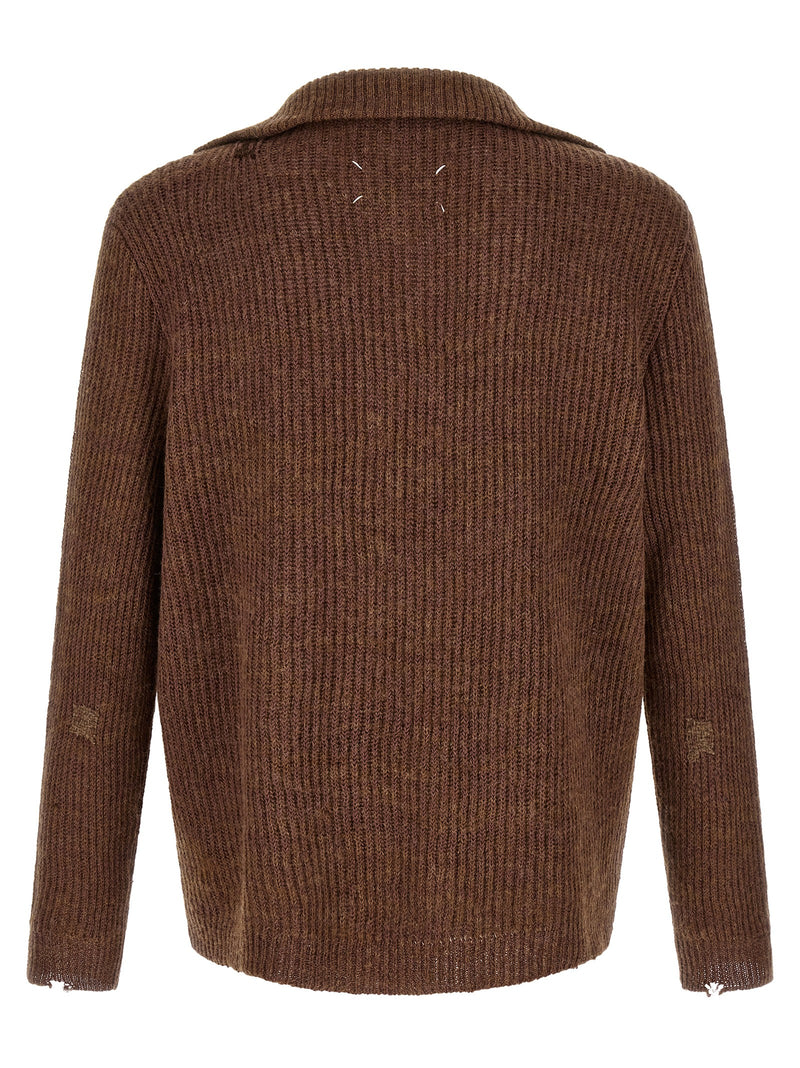 Maison Margiela Brown Linen Cardigan