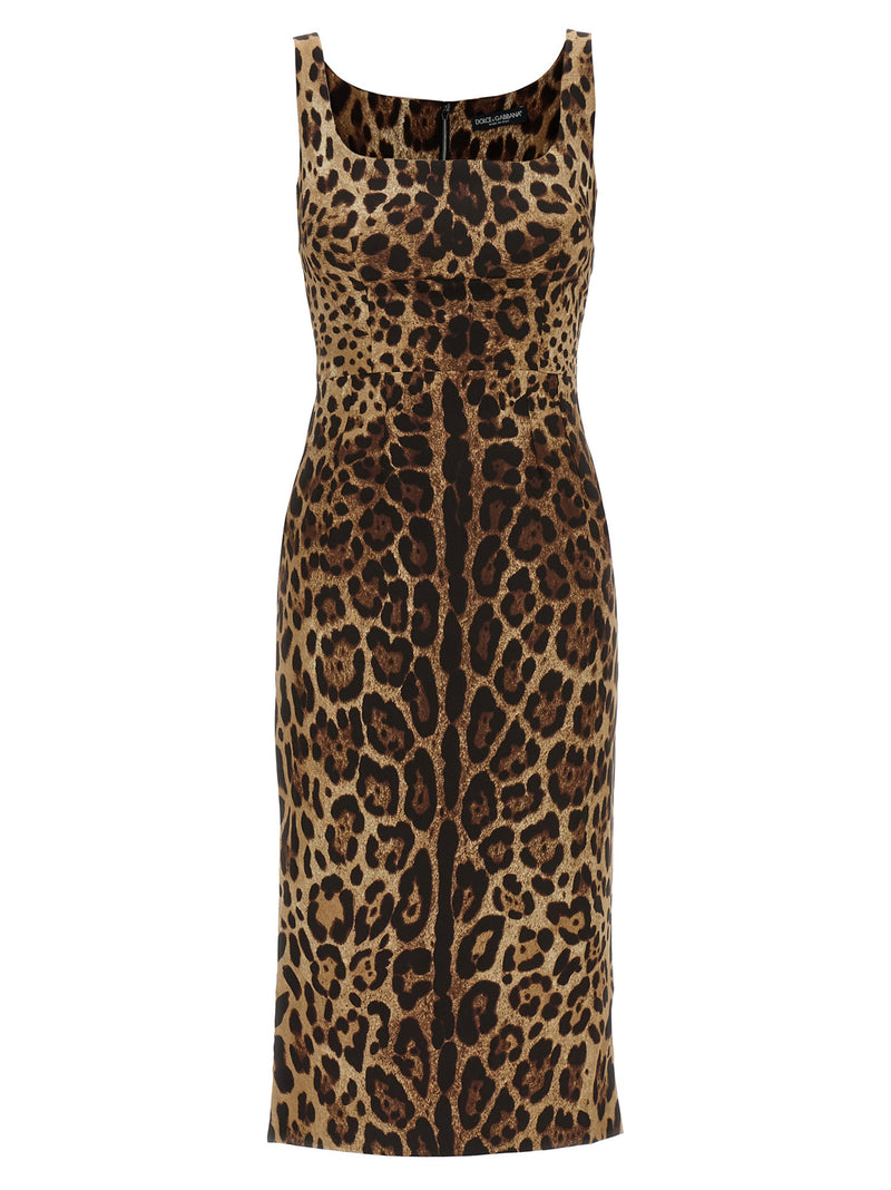 Dolce & Gabbana Brown Silk Midi Dress