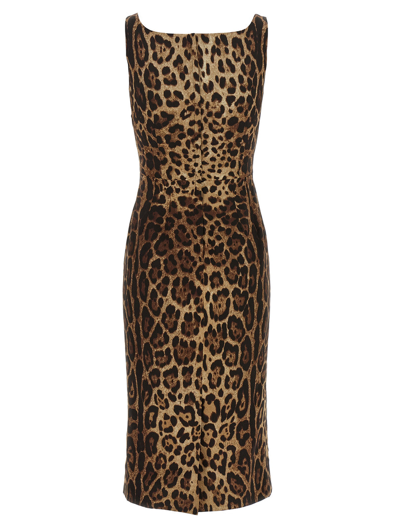 Dolce & Gabbana Brown Silk Midi Dress