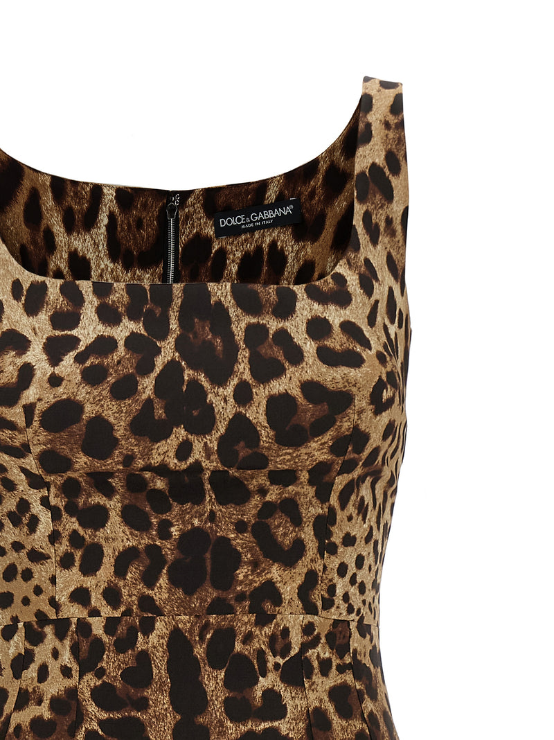 Dolce & Gabbana Brown Silk Midi Dress
